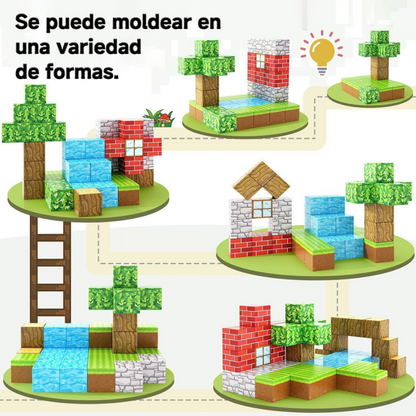 Bloques Magnéticos - Tipo MineCraft - 75 Piezas