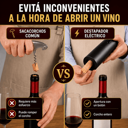 Destapador de Vinos Eléctrico - Destapa tu vino con un solo clic