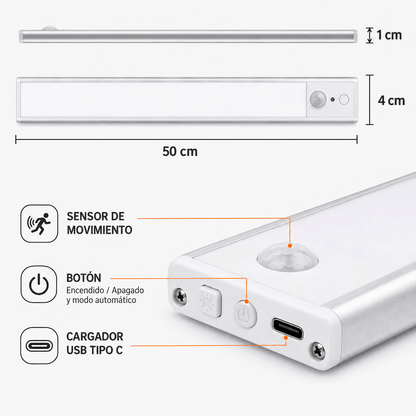 Barra Led con sensor 50 cm - Luz automática donde la necesites