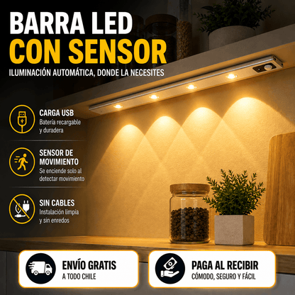 Barra Led con sensor 50 cm - Luz automática donde la necesites