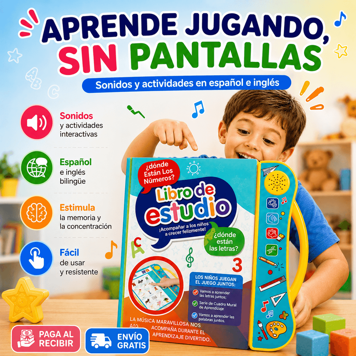 Libro Educativo Interactivo con Sonido | Descubre y Aprende Jugando
