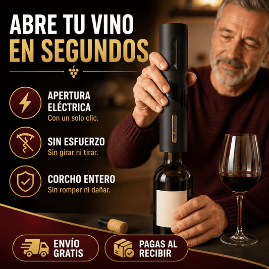 Destapador de Vinos Eléctrico - Destapa tu vino con un solo clic