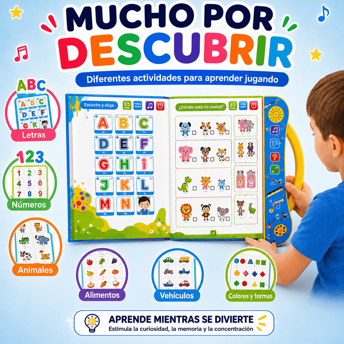 Libro Educativo Interactivo con Sonido | Descubre y Aprende Jugando