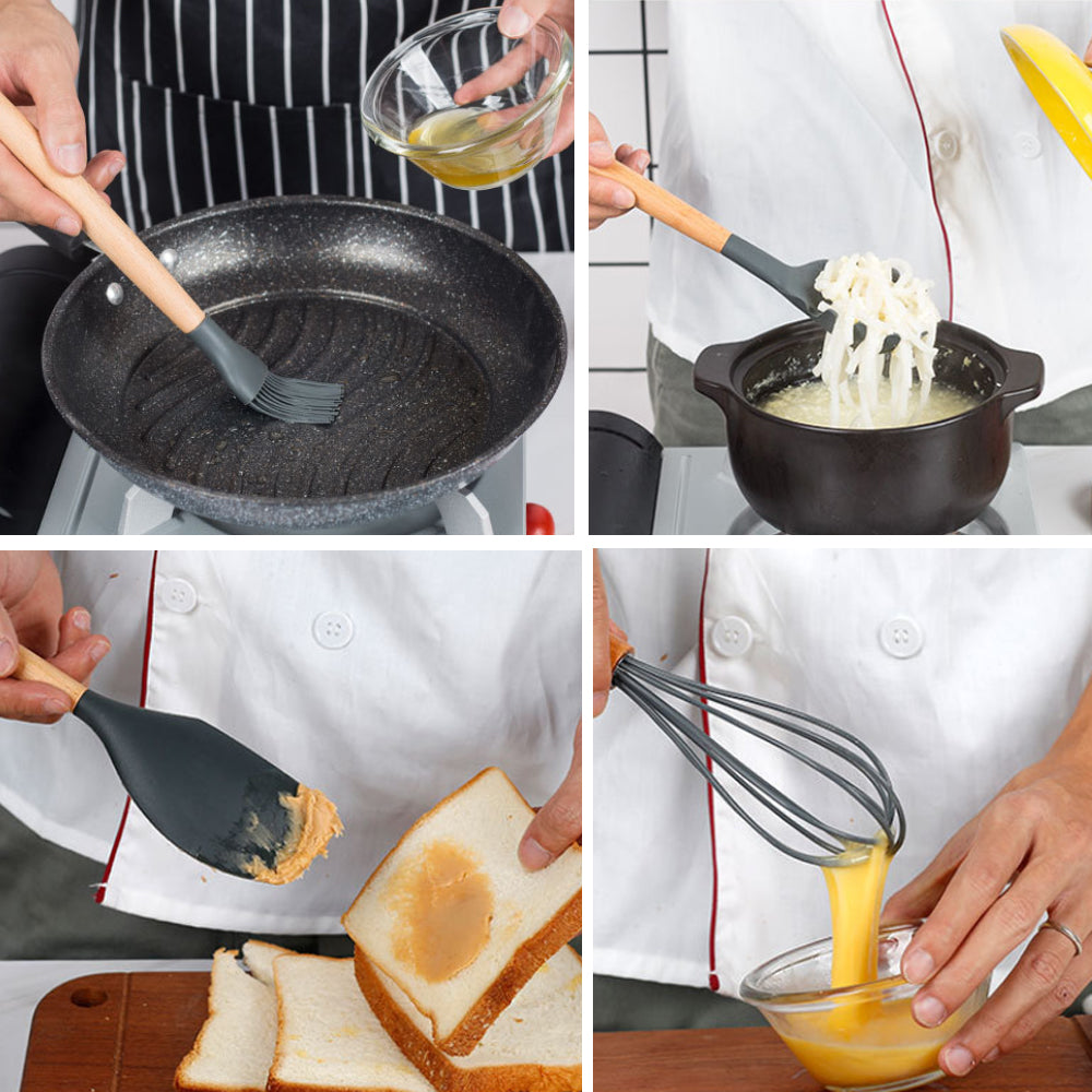 SET 12 UTENSILIOS PARA COCINA DE SILICONA