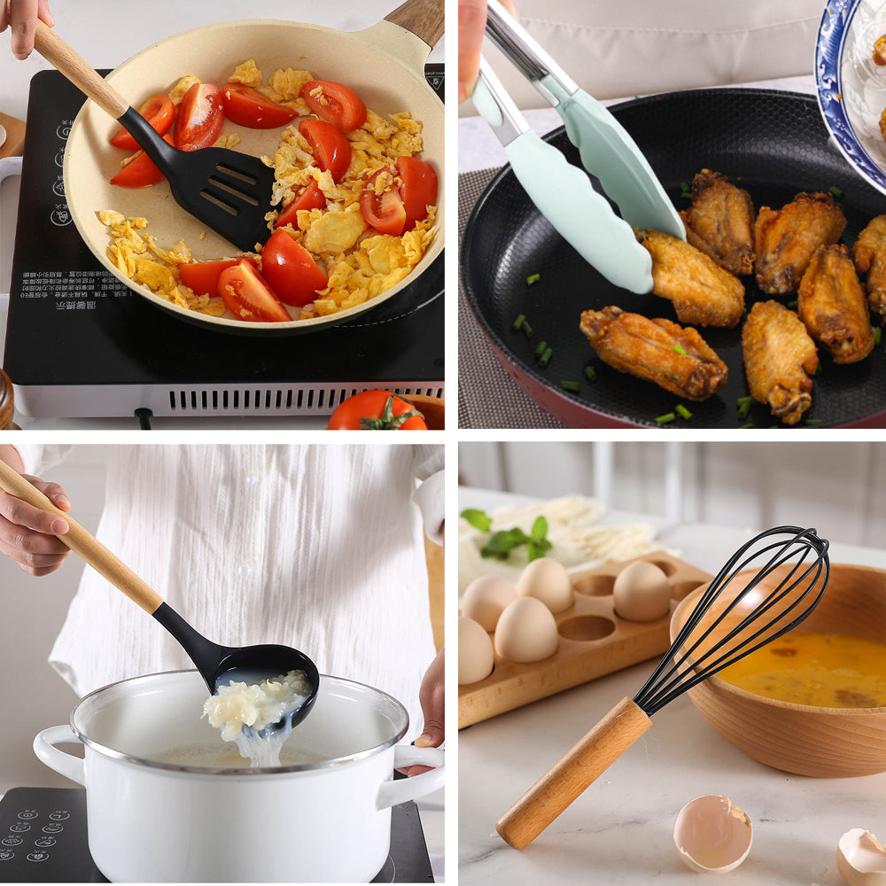 SET 12 UTENSILIOS PARA COCINA DE SILICONA