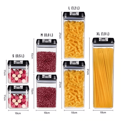 Set de 7 Contenedores Para Alimentos